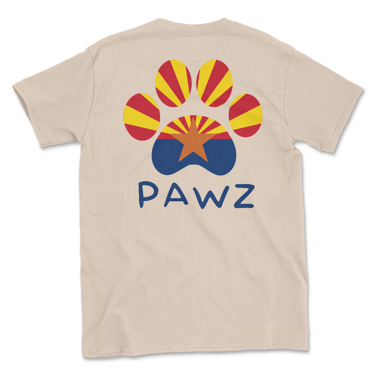 Arizona Flag Paw (Adult Short Sleeve T-Shirt)