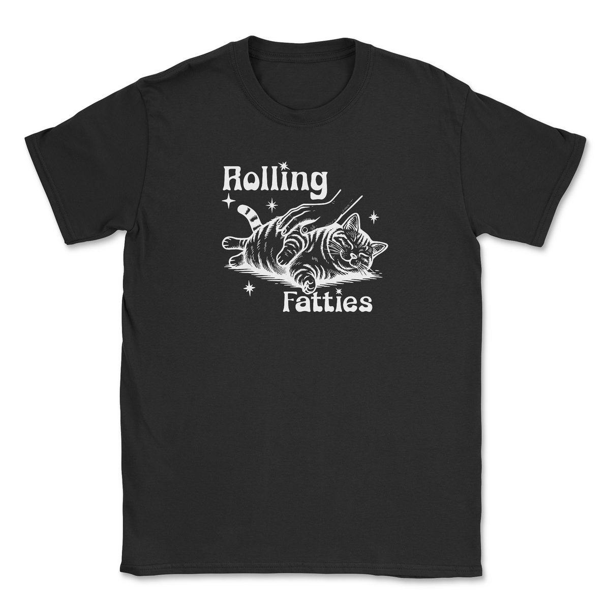 Rolling Fatties - Black (Front Print) (Adult Short Sleeve T-Shirt)