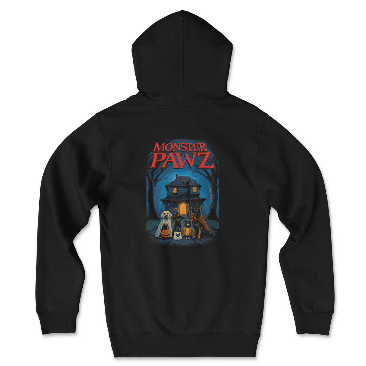 Monster Pawz (Back Print) (Adult Hoodie)