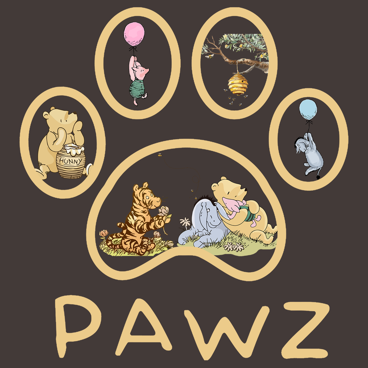 Hunny Paw - Chocolate (Adult Short Sleeve T-Shirt) Limited Edition