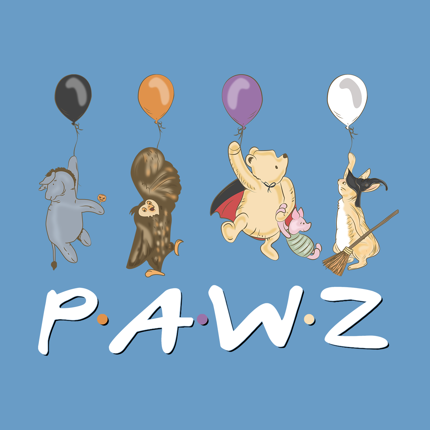 Forever Friends - Carolina Blue (Front Print) (Adult Short Sleeve T-Shirt)