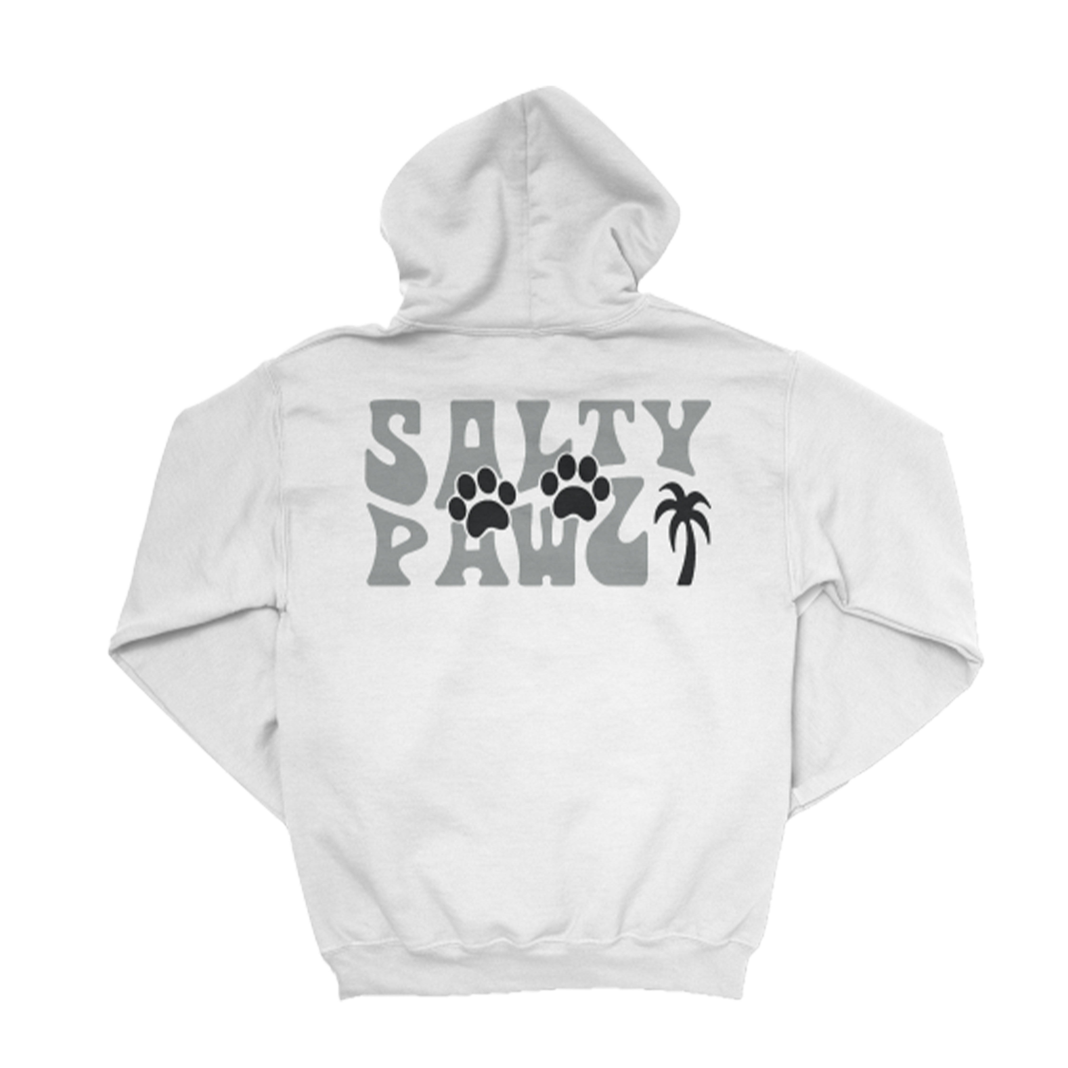 Salty Pawz White/Grey (Adult Hoodie)
