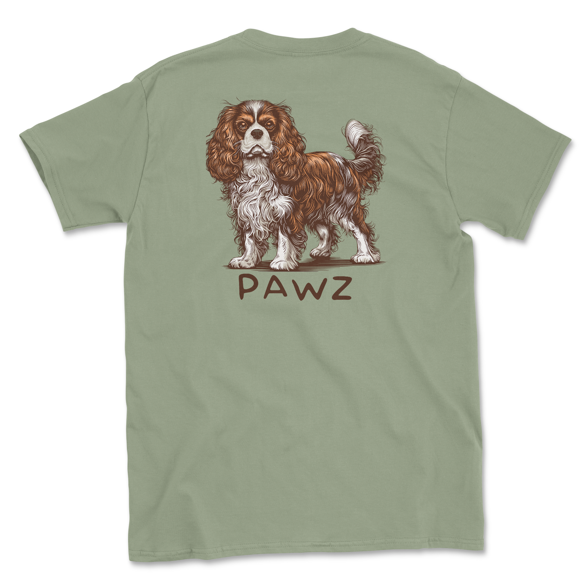 King Charles Cavalier - Sage (Adult Short Sleeve T-Shirt)