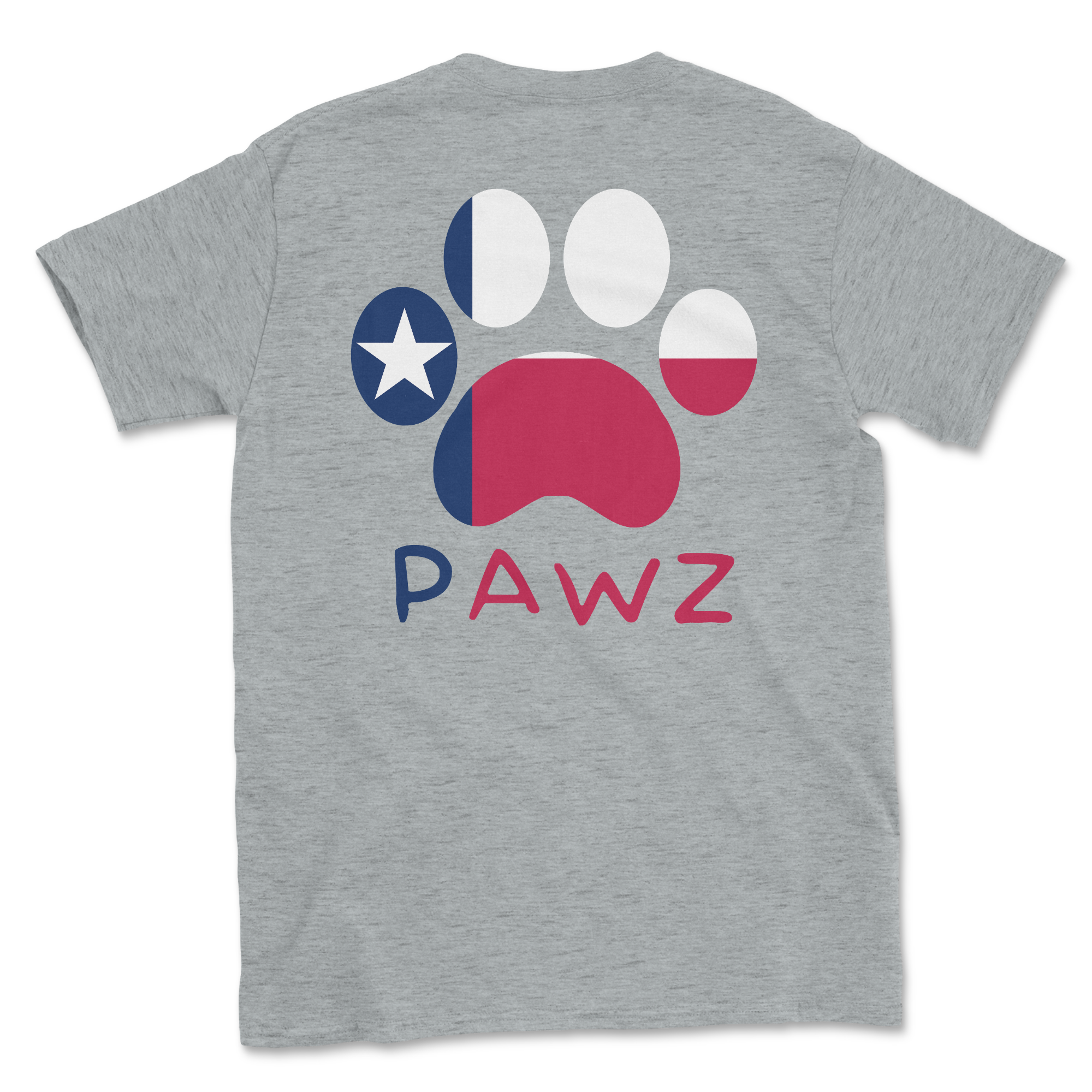 Texas Flag Paw (Adult Short Sleeve T-Shirt)