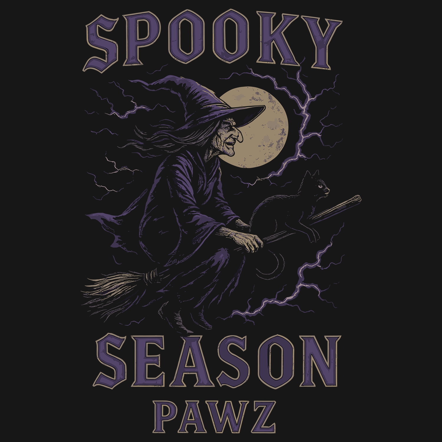 Spooky Season Witch (Front Print) (Adult Short Sleeve T-Shirt)