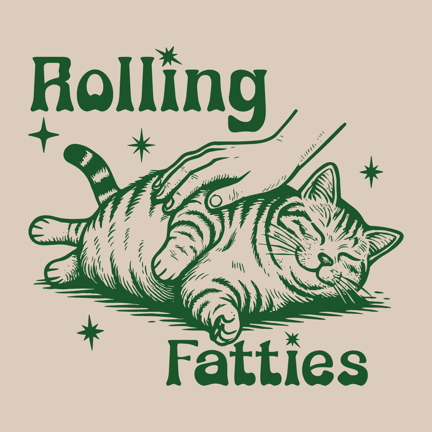 Rolling Fatties - Sand (Front Print) (Adult Short Sleeve T-Shirt)